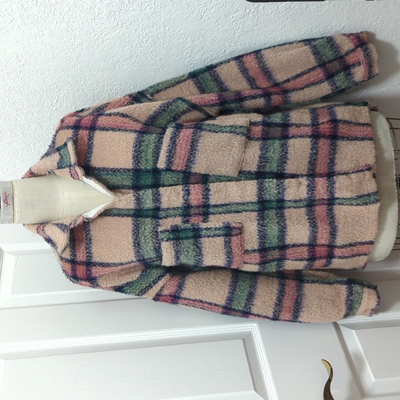 POL Jackets & Blazers - Light Pink Plaid Jacket